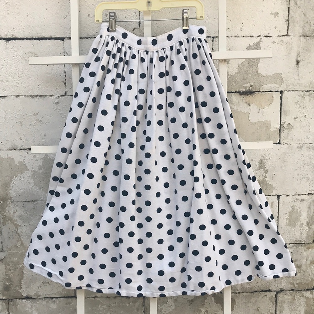 Vintage handmade polka dot midi skirt